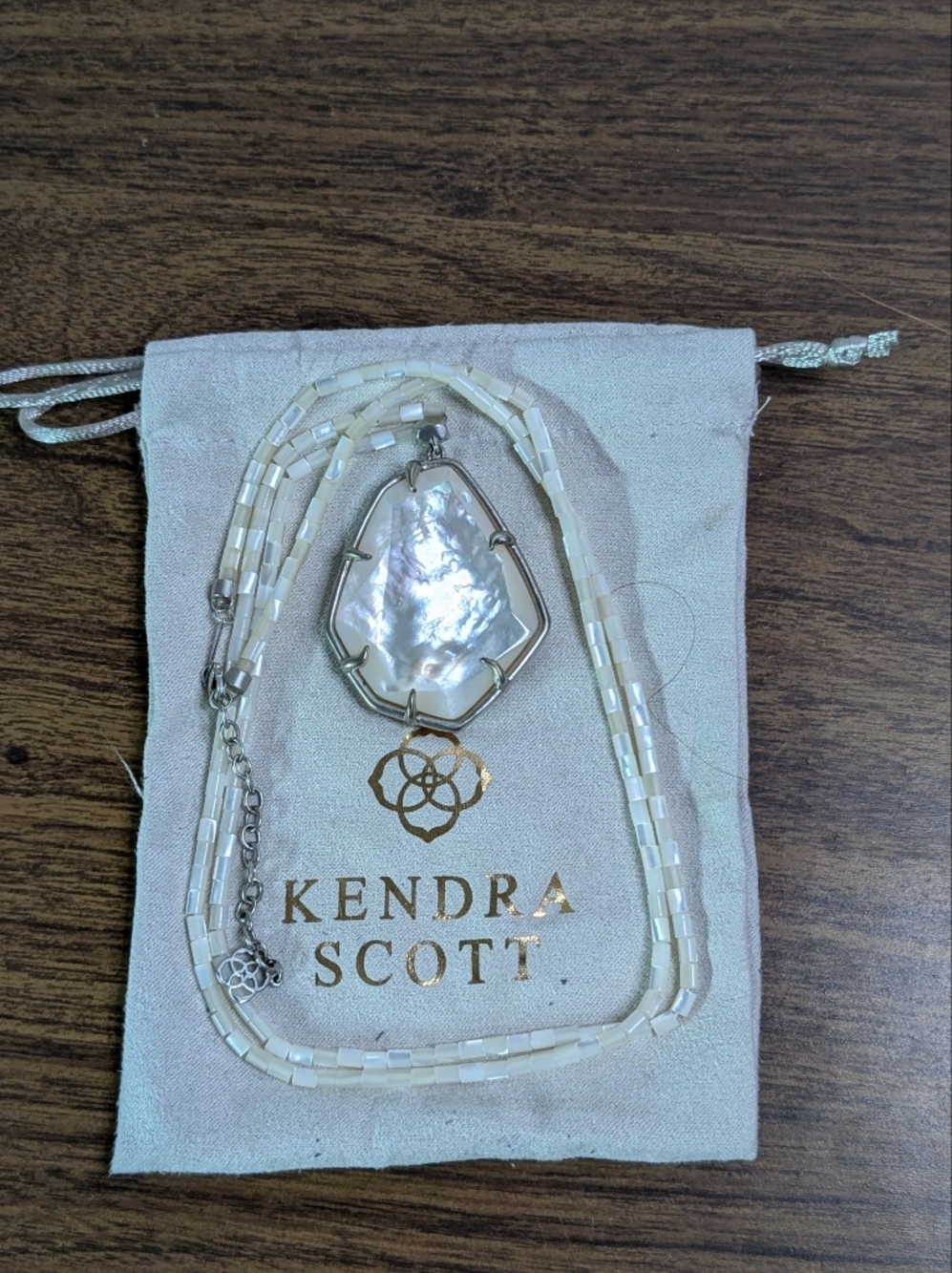 Kendra Scott Beatrix Long Pendant Necklace In Ivory Mother Of Pearl
